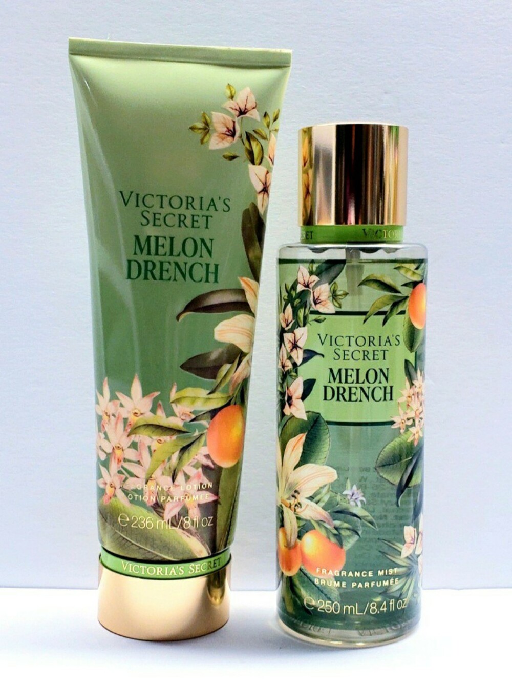 Victoria's Secret MELON DRENCH Fragrance Lotion and Fragrance Mist - 2 pcs